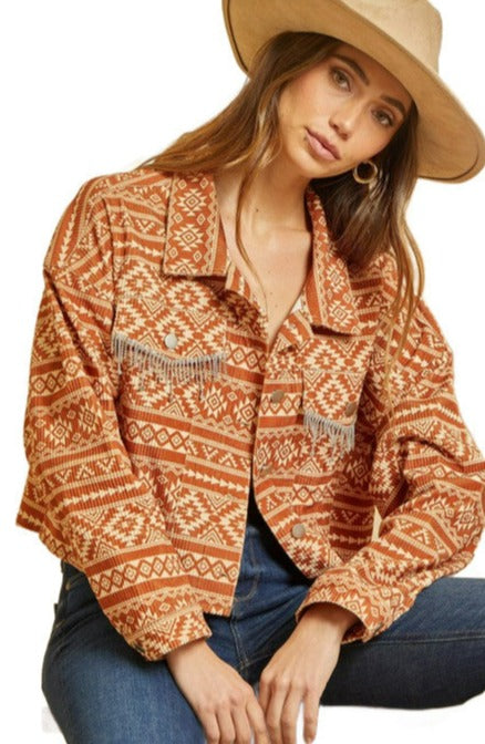 CHEROKEE CREEK JACKET - RUST AZTEC