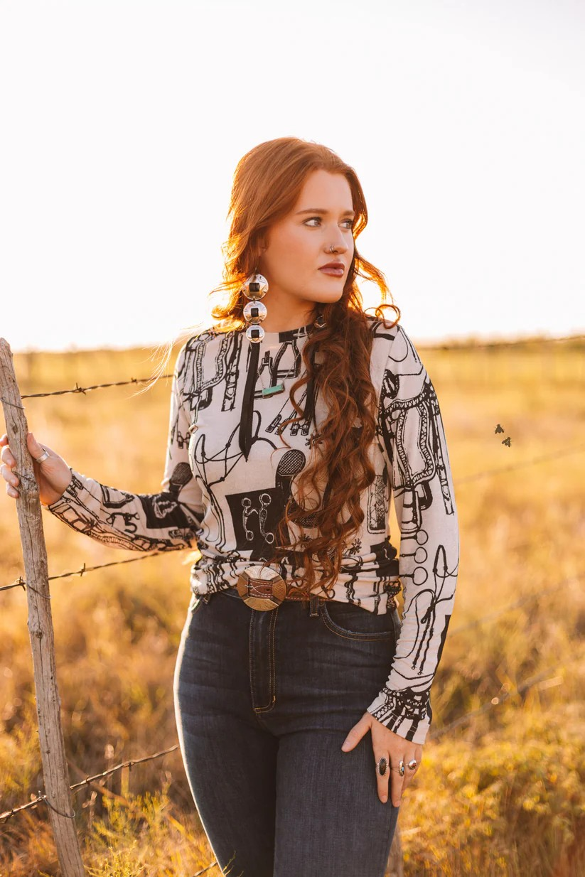 SADDLE UP ANYWAY LONG SLEEVE TOP