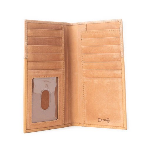 SILVERMARK HANDTOOLED MENS'S WALLET - GOLDEN TAN