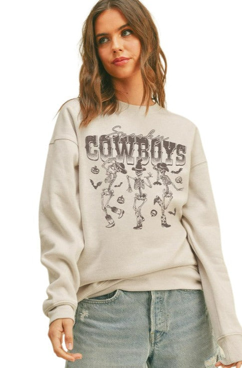 SKELETON COWBOYS SWEATSHIRT - HEATHER DUSTY