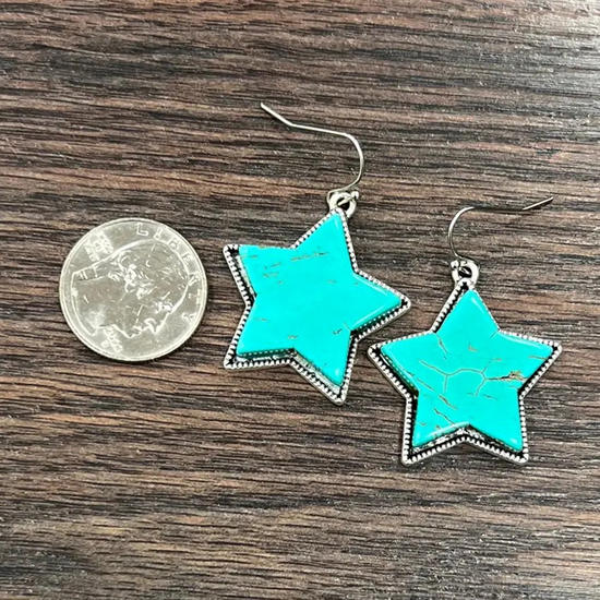 STAR EARRINGS - TURQ
