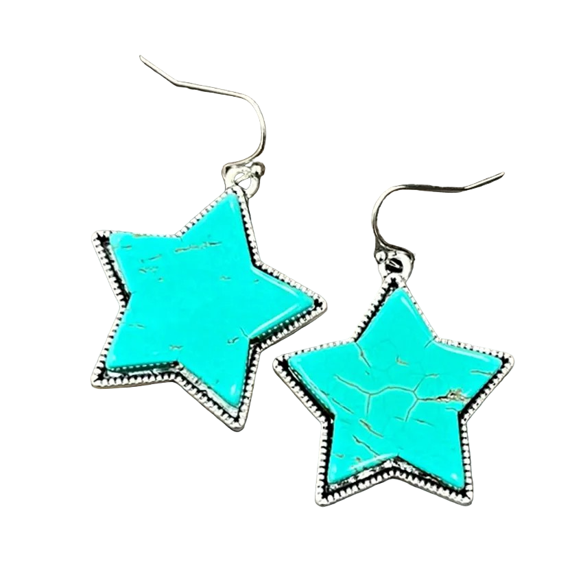 STAR EARRINGS - TURQ