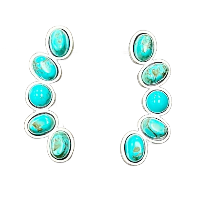 STONE TURQ CUFF EARRINGS