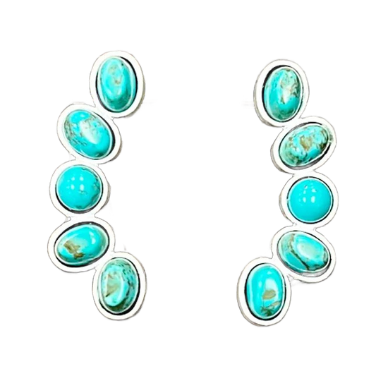 STONE TURQ CUFF EARRINGS