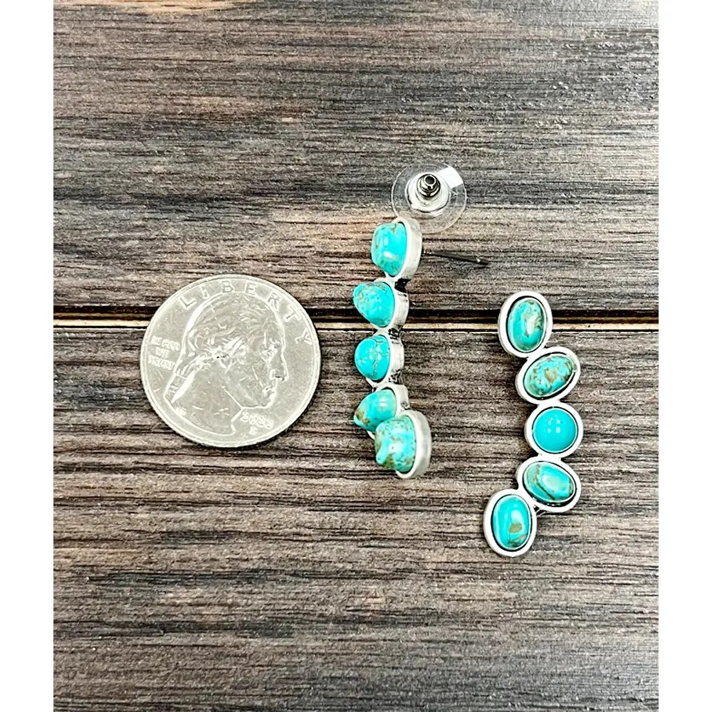 STONE TURQ CUFF EARRINGS