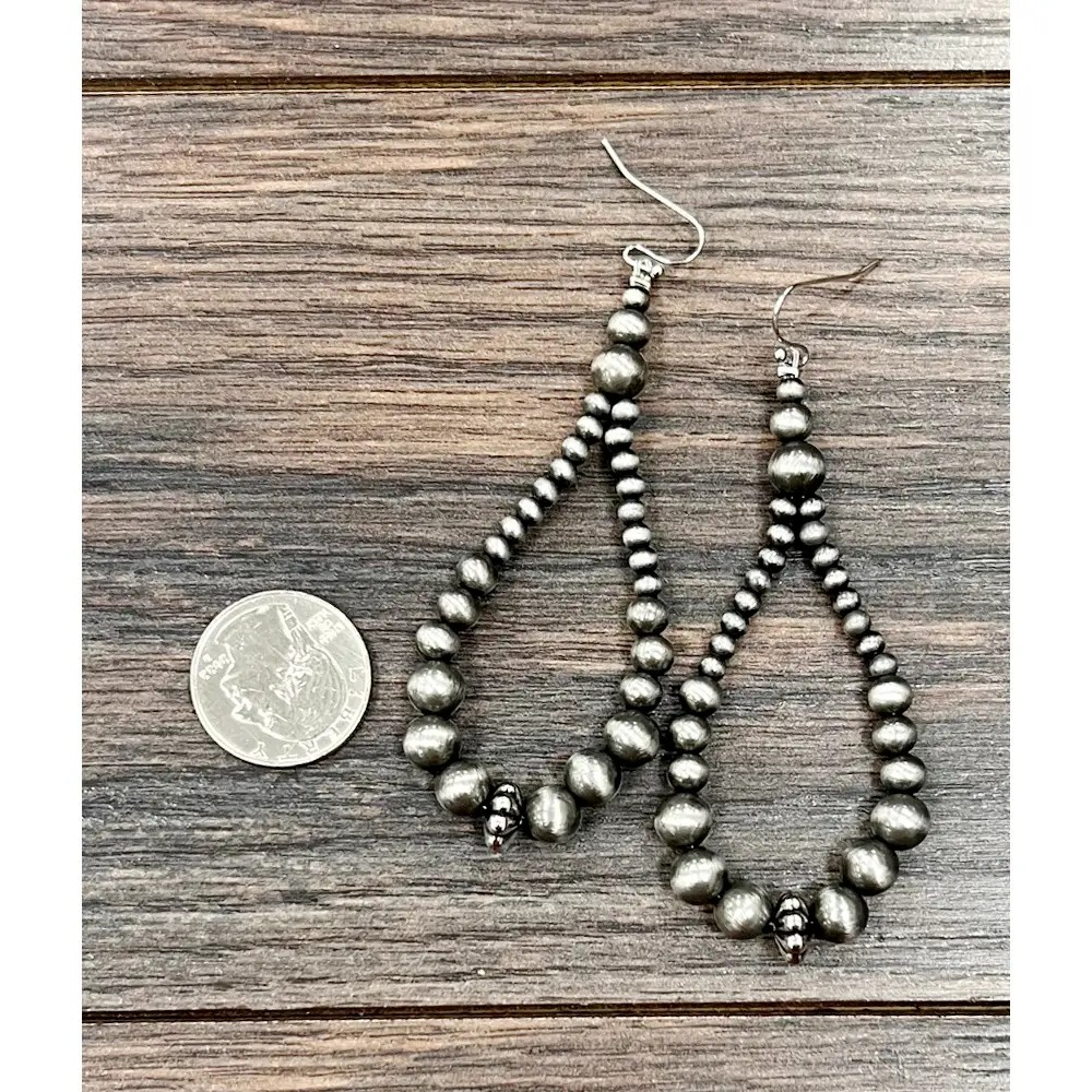 TEARDROP NAVAJO STYLE BEADED EARRINGS