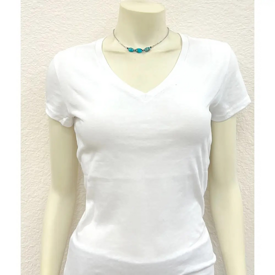 TRIPLE TURQ CHAIN NECKLACE