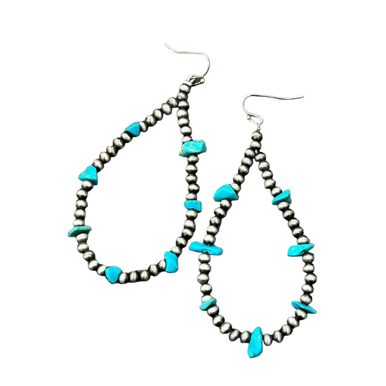 TURQ NAVAJO TEARDROP EARRINGS