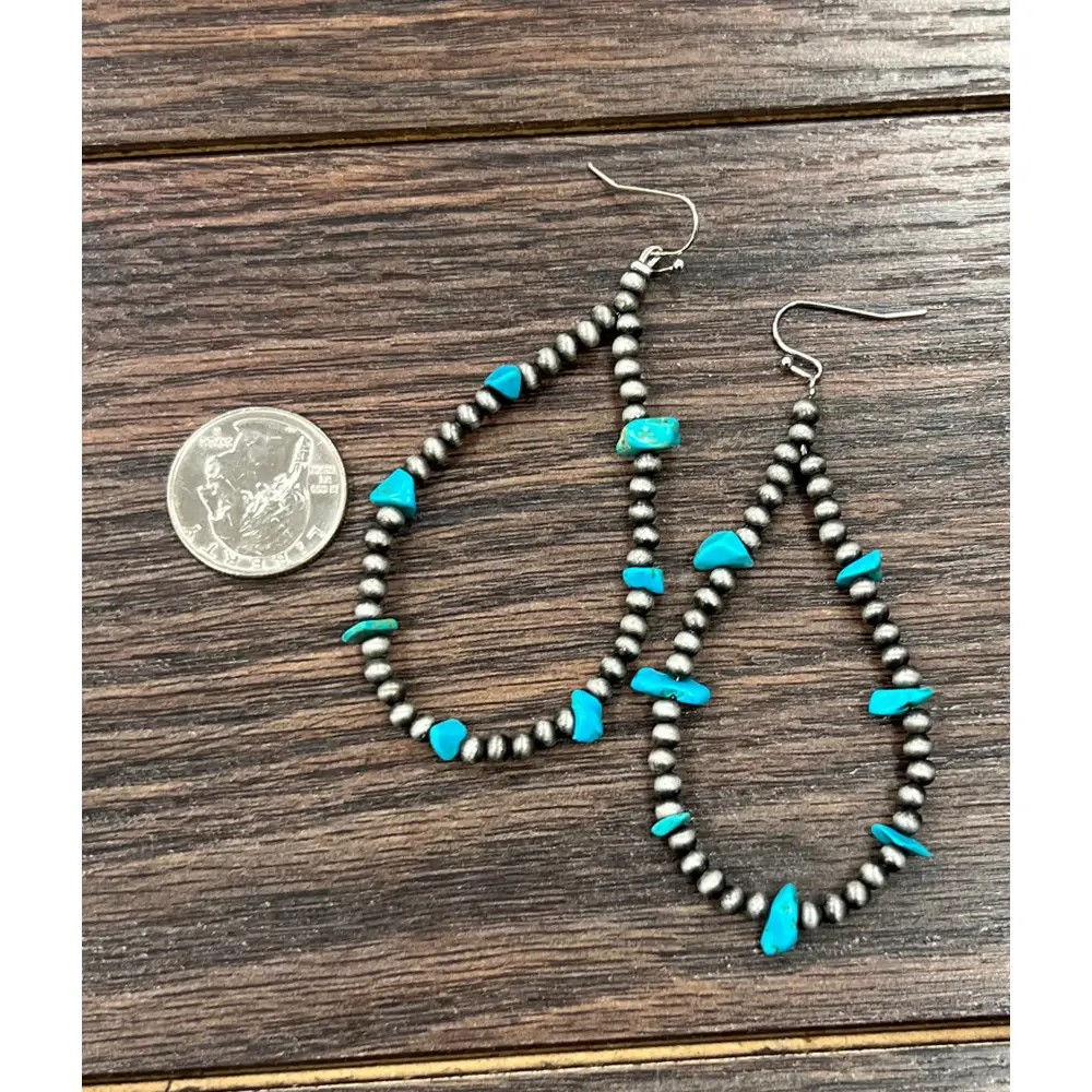 TURQ NAVAJO TEARDROP EARRINGS