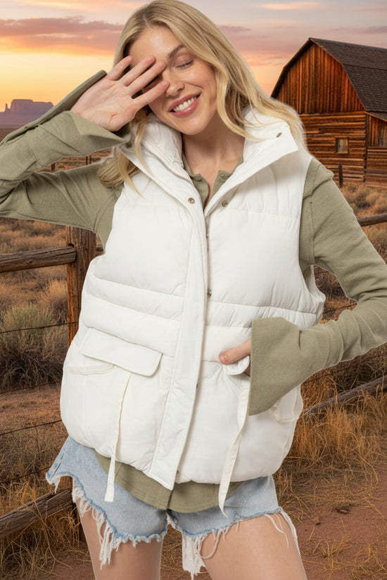 TRAVELLER PUFFER VEST - WHITE