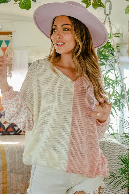 U GO GURL TOP - BLUSH/IVORY