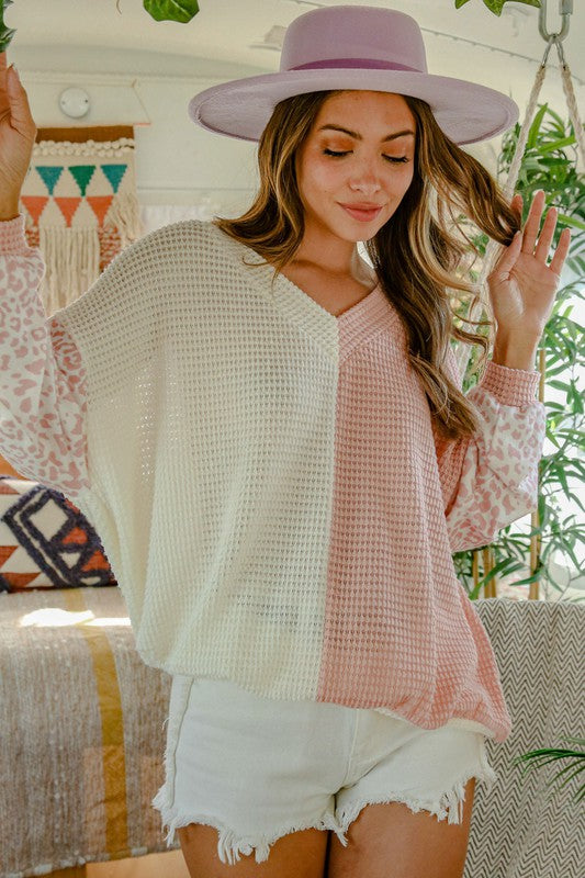 U GO GURL TOP - BLUSH/IVORY