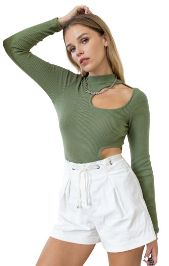 GREEK OLIVE BODYSUIT