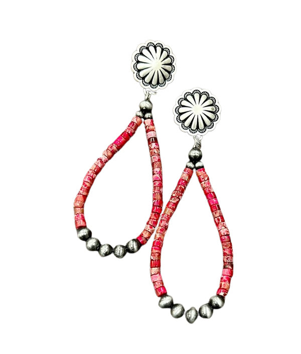 HIAWATHA EARRINGS - RED CORAL