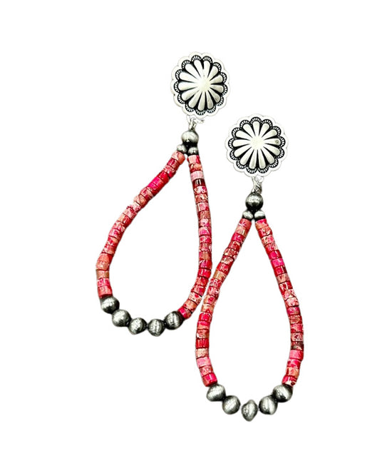 HIAWATHA EARRINGS - RED CORAL