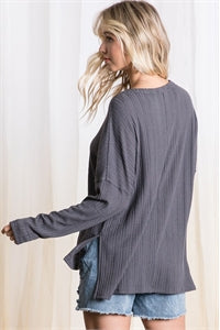 KERRI TOP - CHARCOAL