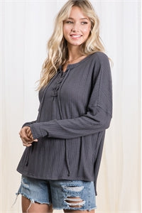 KERRI TOP - CHARCOAL
