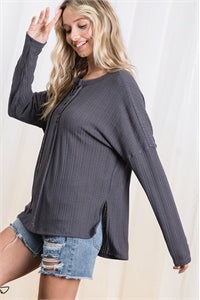KERRI TOP - CHARCOAL