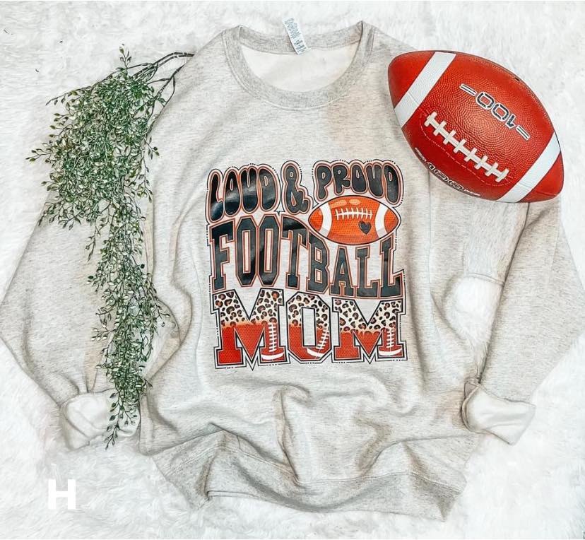 Load image into Gallery viewer, LOUD AND PROUD FOOTBALL MOM SWEATSHIRT

