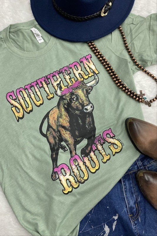 SOUTHERN ROOTS TEE - HEATHER OLIVE