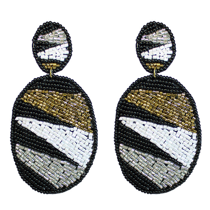 TRI-COLOR BLACK EARRINGS