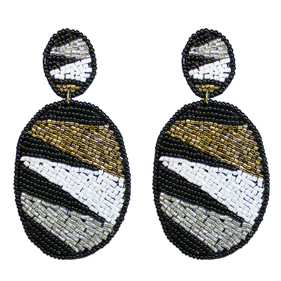 Load image into Gallery viewer, TRI-COLOR BLACK EARRINGS
