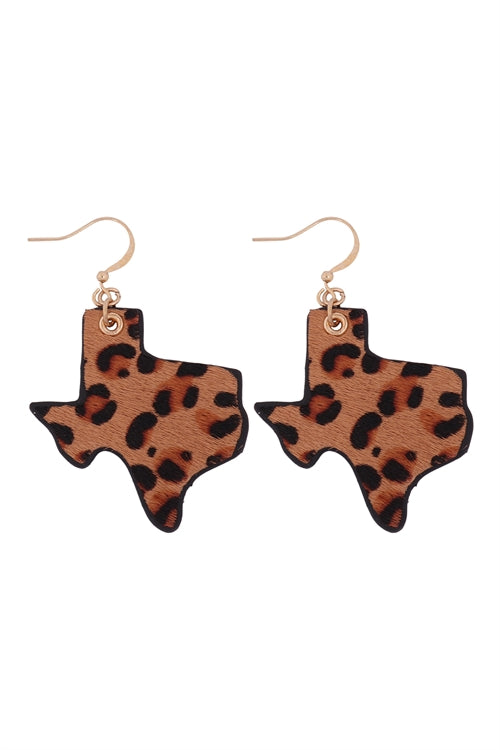 TEXAS WILD EARRINGS - BROWN LEOPARD