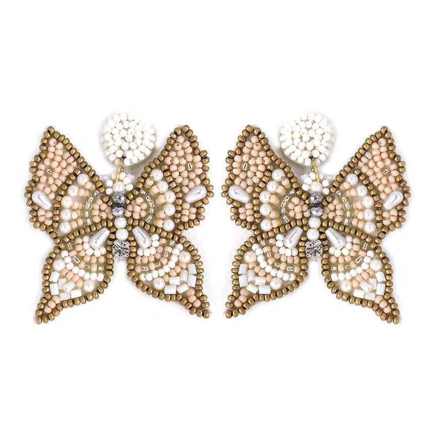 BUTTERFLY LOVE EARRINGS - WHITE