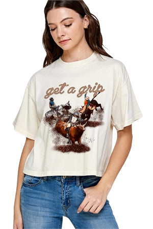GET A GRIP CROP TEE