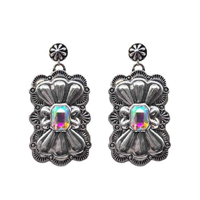 RHINESTONE CONCHO EARRINGS