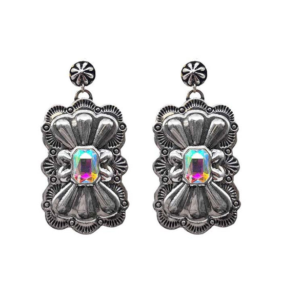 RHINESTONE CONCHO EARRINGS