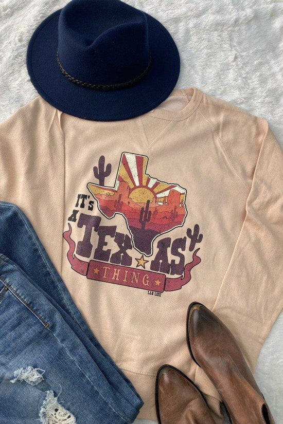 TEXAS THING SWEATSHIRT - PEACH